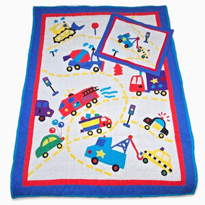 Vintage Cars and Trucks Twin Quilt & Sham Britannica Home Fashions | READ